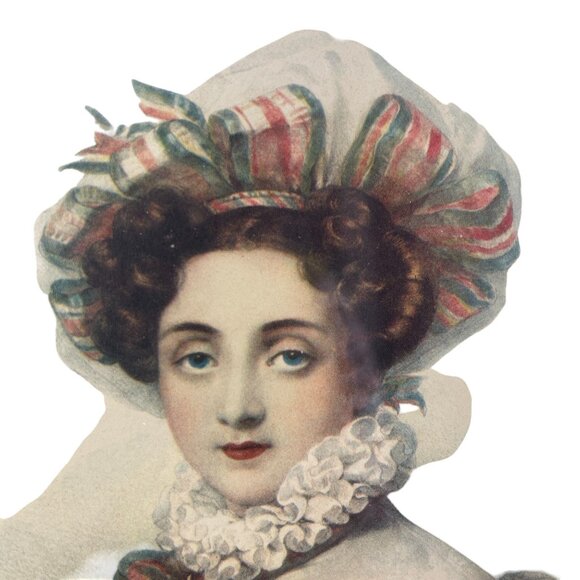 Antique Framed Victorian French Lady signed H GFramed Antique Portrait Lithograp - Picture 3 of 8